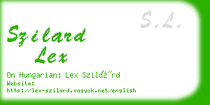 szilard lex business card